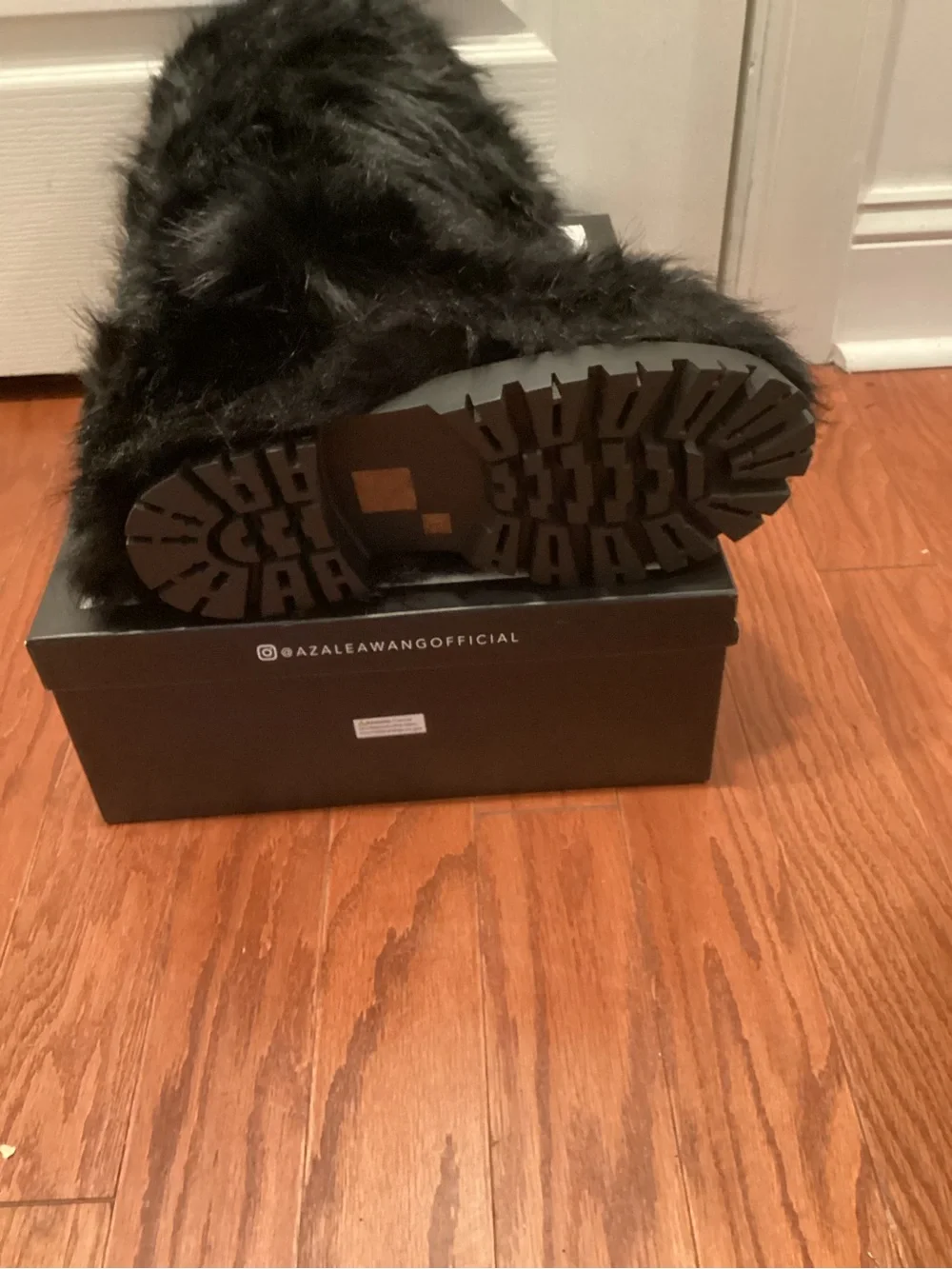 Black Faux Fur Mid-Calf Boots
